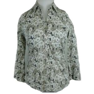 Polo by Ralph Lauren Button Front Floral Top Large